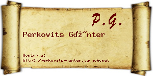 Perkovits Günter névjegykártya